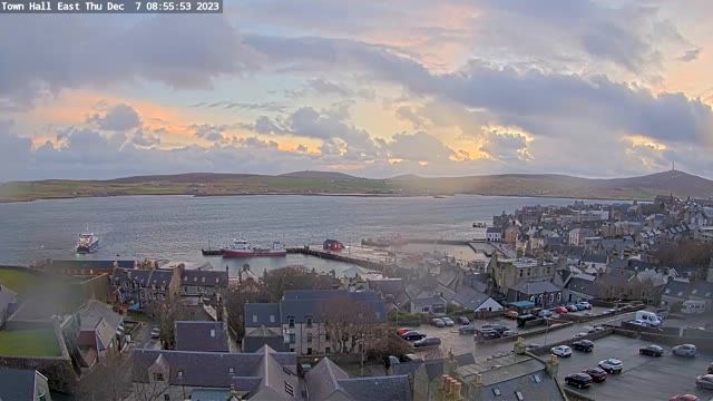 Panorama of the shore of Lerwick, Shetland, UK
