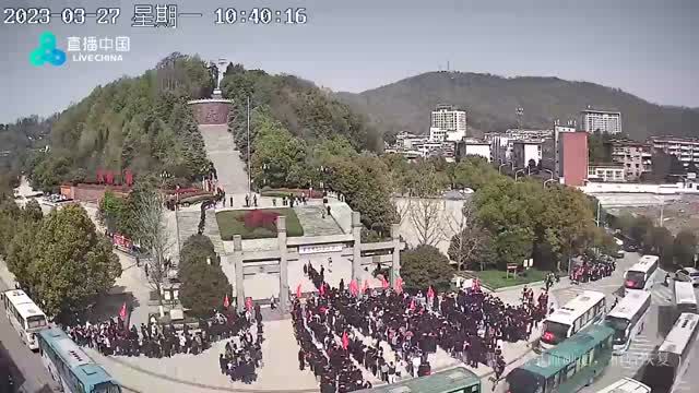Red Army Square in Luan, Anhui Province, located in the Dabi Mountains, China
